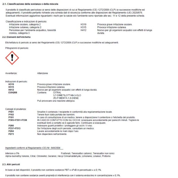 Tecnet Long Fast 1 lt - Detergente igienizzante e deodorizzante - immagine 2