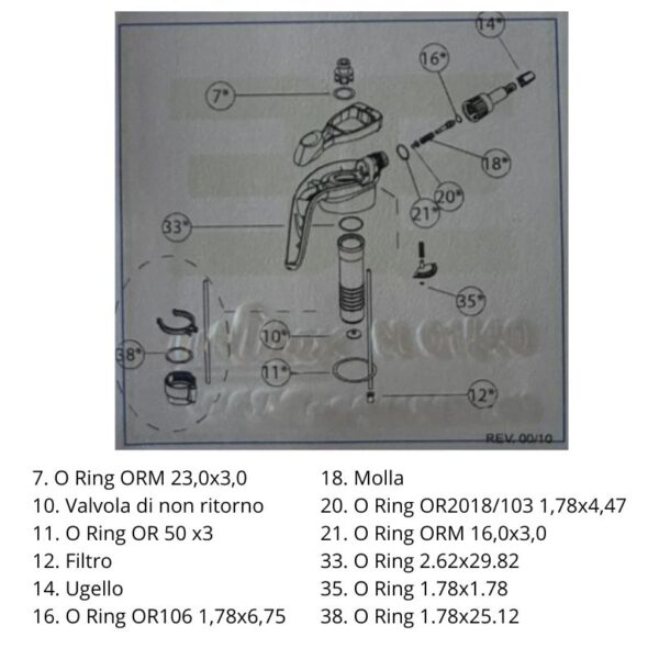 Kit ricambi FPM per pompe a pressione Tec One in Nylon - immagine 3