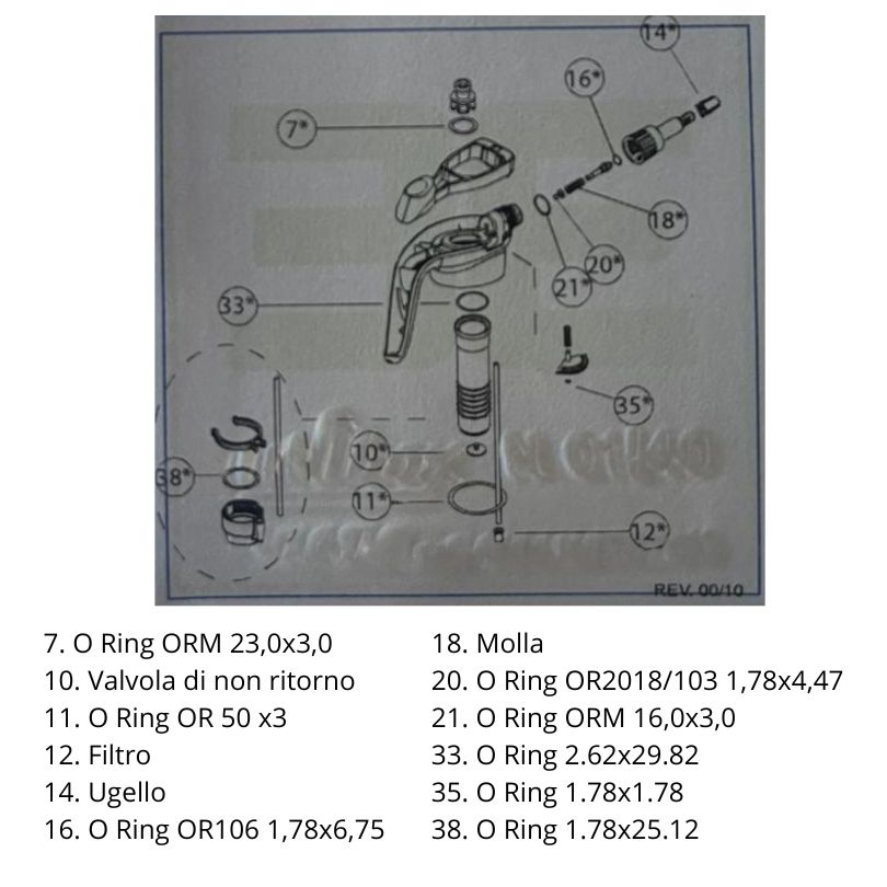 Kit ricambi FPM per pompe a pressione Tec One in Nylon - immagine 3