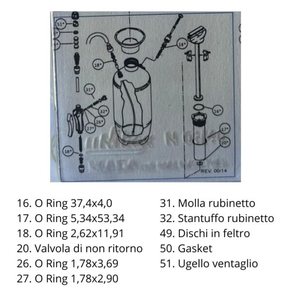 Kit ricambi pompe a pressione Tec 10 FPM formaschiuma - immagine 3